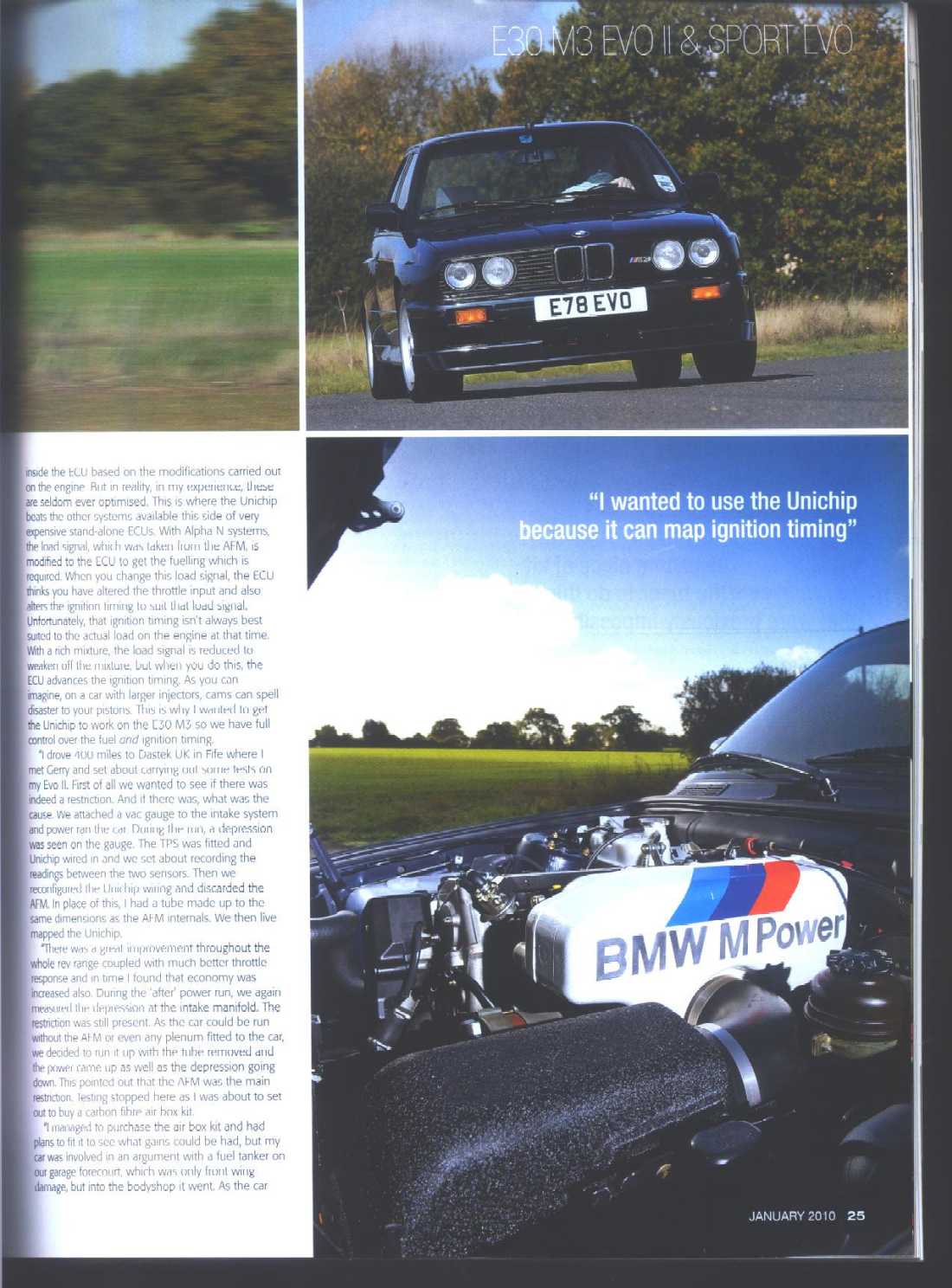 Page 4 of BMWCar magazine article featuring the Rongineer M3 Airbox Kit